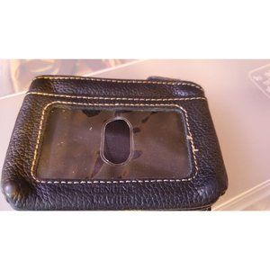 Wallet Unisex Black Leather. Tri-fold